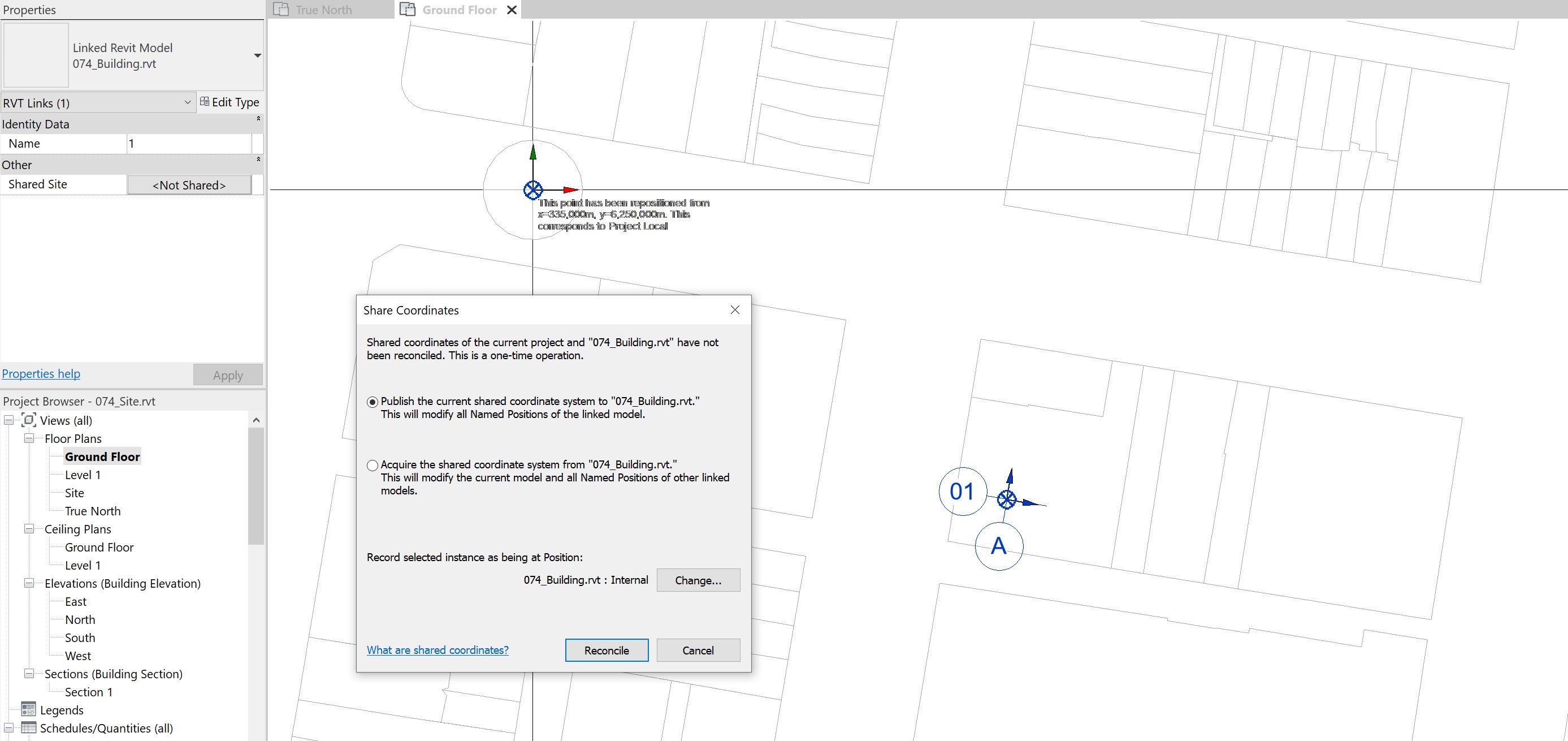 Setup shared coordinates