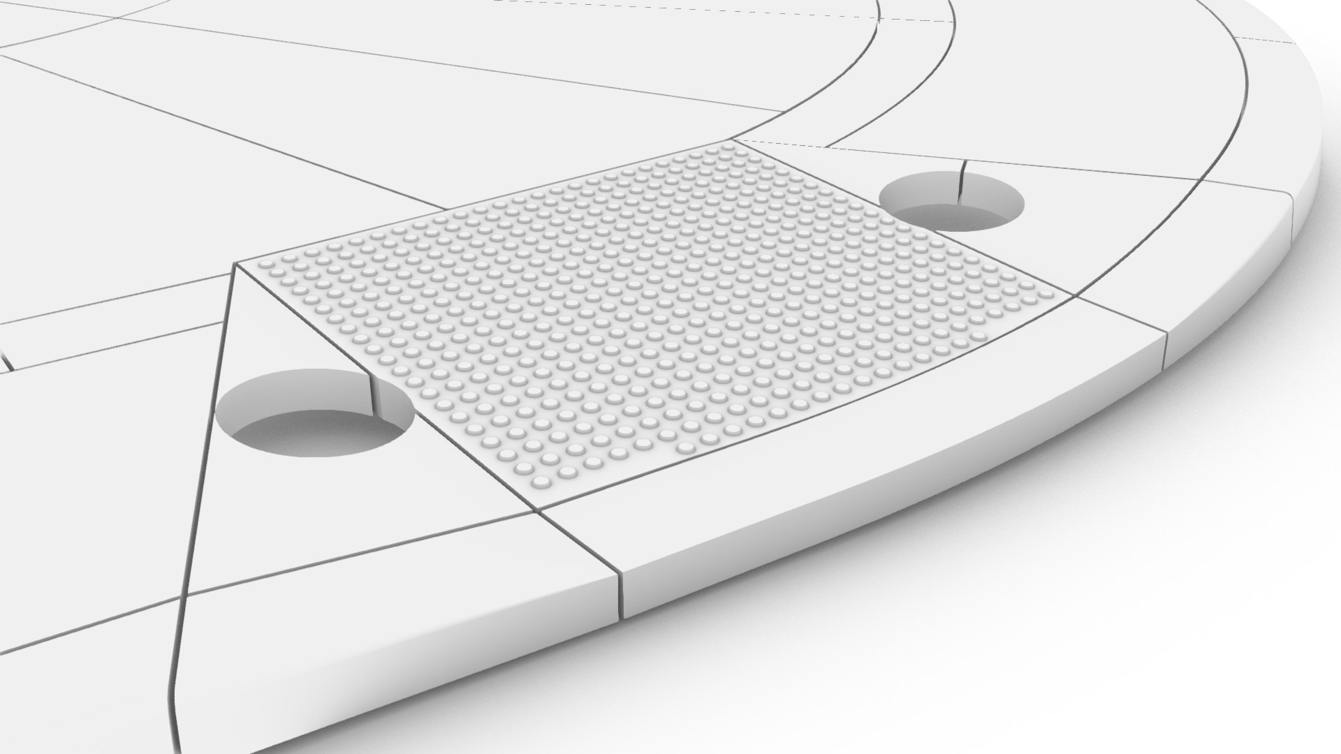 Curb ramp with milled tactile indicators
