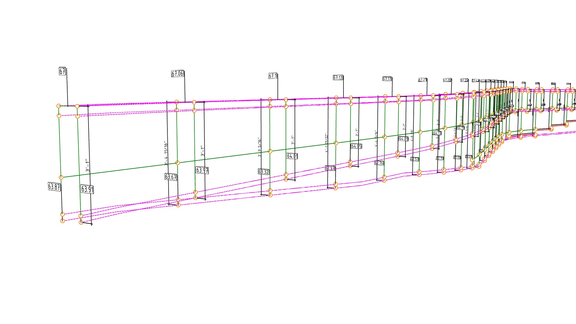 Site wall wireframe